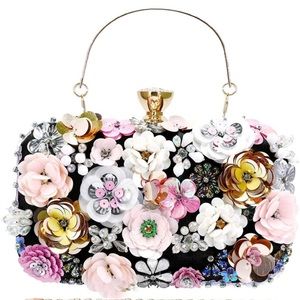 Flower Beaded Clutch